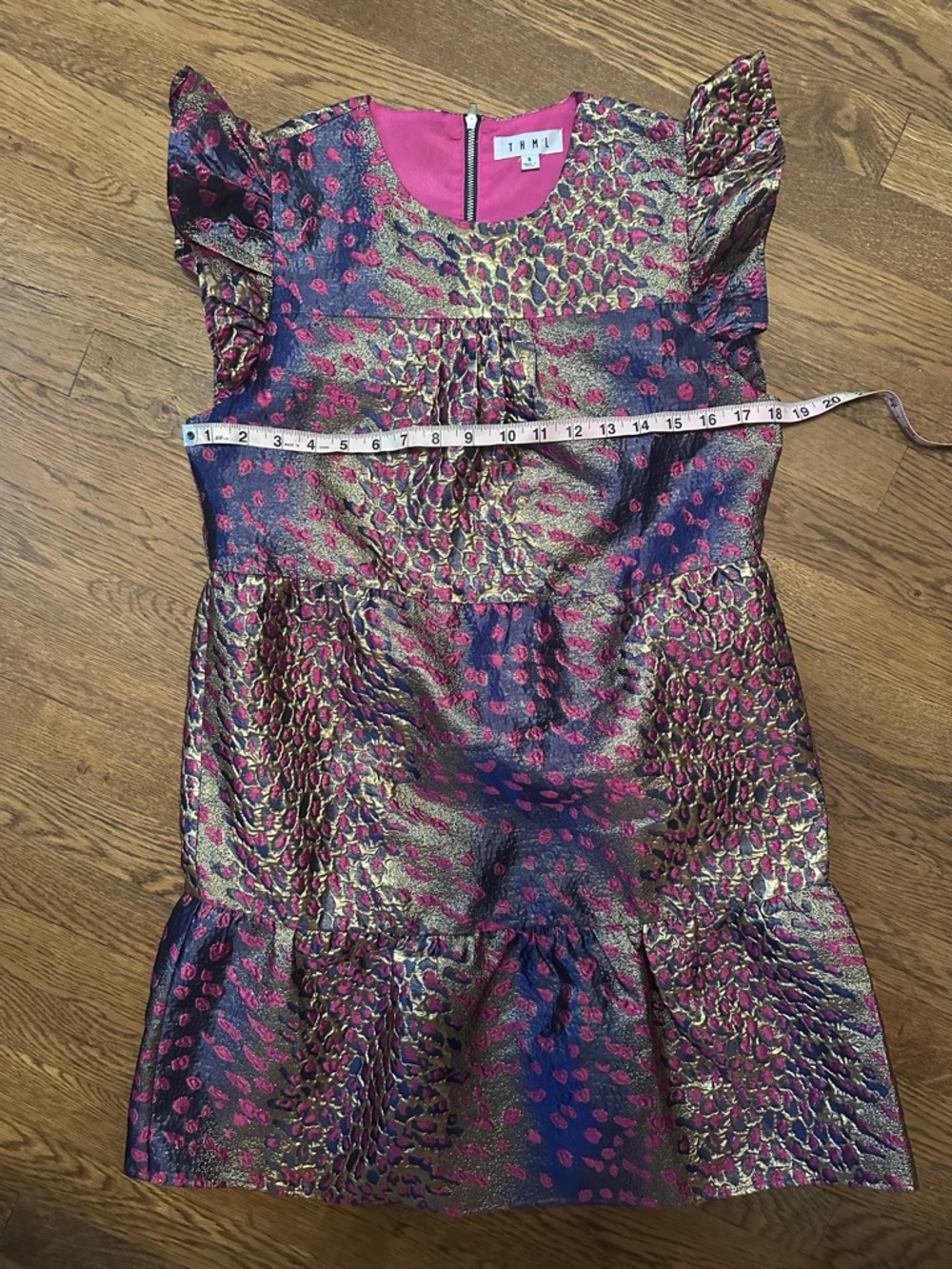 THML Metallic Wildcat Mini Flutter Sleeve Dress - Picture 10 of 12